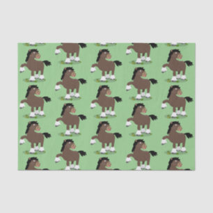 Papier Mousseline Caricature de cheval de trait de Cute Clydesdale