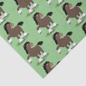 Papier Mousseline Caricature de cheval de trait de Cute Clydesdale (Détail)