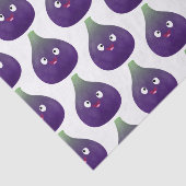 Papier Mousseline Caricature de fruits mauve joyeux aux figues (Détail)