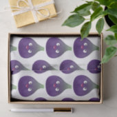Papier Mousseline Caricature de fruits mauve joyeux aux figues (Cadeau)