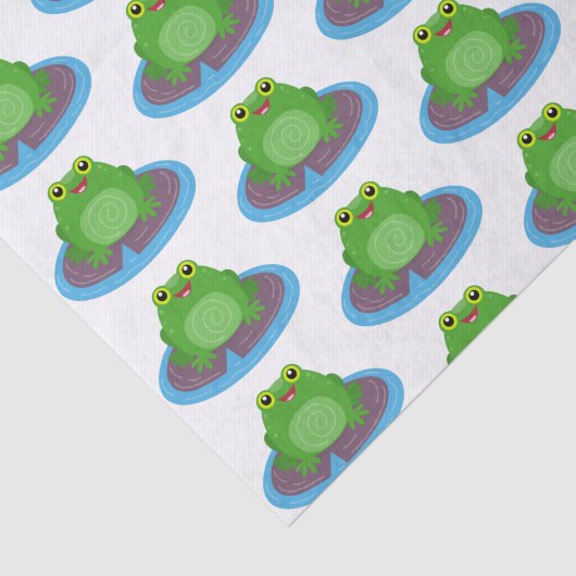 Papier Mousseline Caricature de grenouille verte mignonne (Détail)