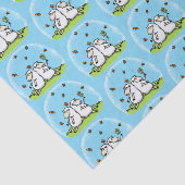 Papier Mousseline Caricature de moutons mignons amis et papillons (Détail)