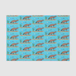 Papier Mousseline Caricature de natation de Cute platypus