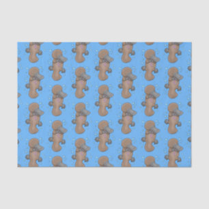 Papier Mousseline Caricature de platypus bébé très heureuse