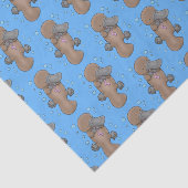 Papier Mousseline Caricature de platypus bébé très heureuse (Détail)