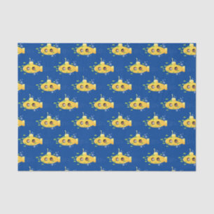 Papier Mousseline Caricature de poisson sous-marin jaune mignon