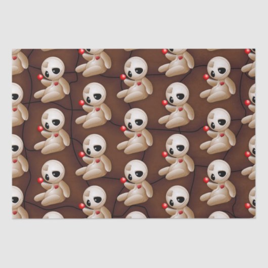 Papier Mousseline Caricature de poupée vaudou en amour (Recto)