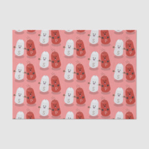 Papier Mousseline Caricature de shakers de sel et de poivre de Cute