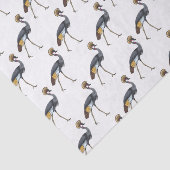 Papier Mousseline Caricature d'oiseau de grue couronné gris (Détail)