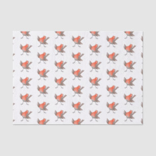 Papier Mousseline Caricature d'oiseau rouge chantant mignon
