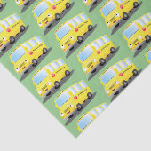 Papier Mousseline Caricature du bus scolaire jaune joyeux (Détail)