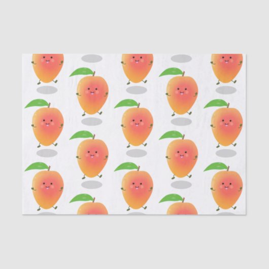 Papier Mousseline Caricature jaune mangue mignonne (Recto)