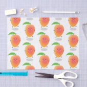 Papier Mousseline Caricature jaune mangue mignonne (Artisanat)