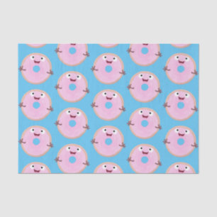 Papier Mousseline Caricature joli beignet rose vitré