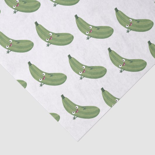 Papier Mousseline Caricature joyeux de courgettes mignonnes (Détail)