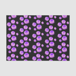 Papier Mousseline Caricature kawaii de méduse violette rose mou