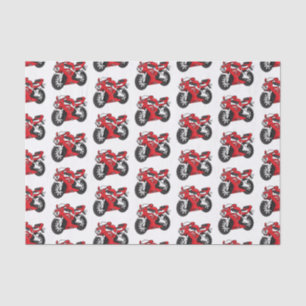 Papier Mousseline Caricature moto de sport rouge mou