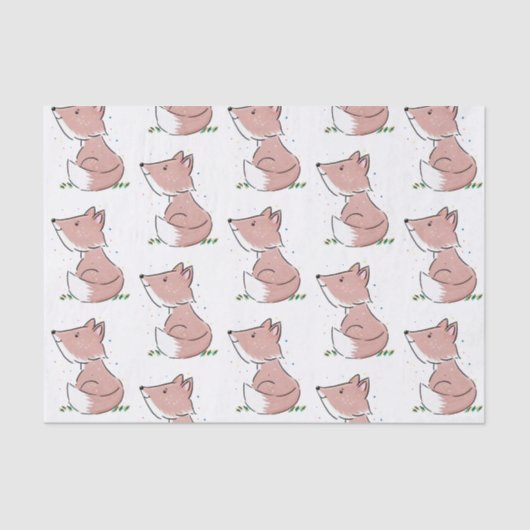 Papier Mousseline Caricature pour bébé renard (Recto)