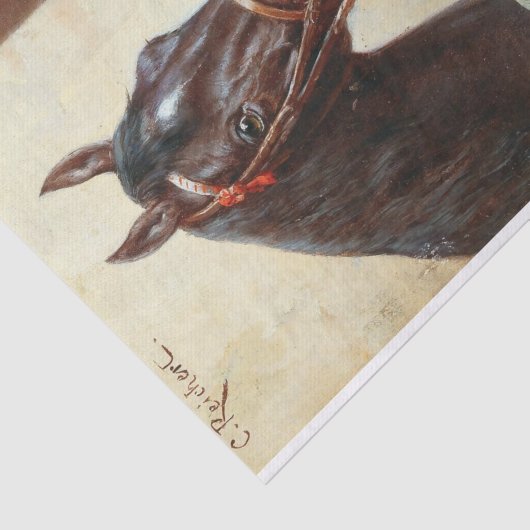 Papier Mousseline Carl Richert | Cheval Et Chien (Détail)