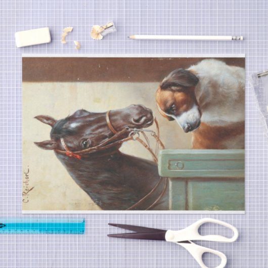 Papier Mousseline Carl Richert | Cheval Et Chien (Artisanat)