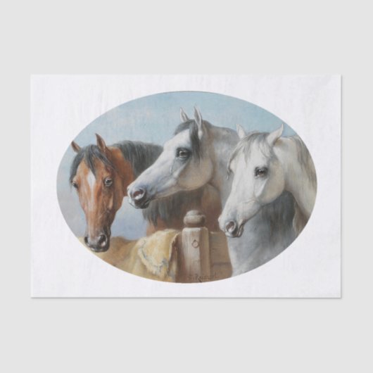 Papier Mousseline Carl Richert | Chevaux (Recto)
