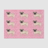Papier Mousseline Carlin Fun Chien Cartoon Mops Love Heart Motif ros (Recto)
