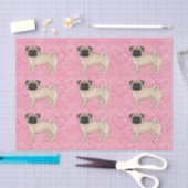 Papier Mousseline Carlin Fun Chien Cartoon Mops Love Heart Motif ros (Artisanat)