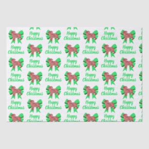 Papier Mousseline Carlin Silhouette Rouge Noël Chien & Bow Blanc