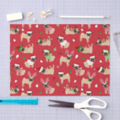 Papier Mousseline Carlins de Noël Rouge (Artisanat)