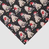 Papier Mousseline Carlins en Santa Hats Motif de Noël (Détail)