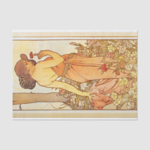 Papier Mousseline Carnation par Alphonse Mucha