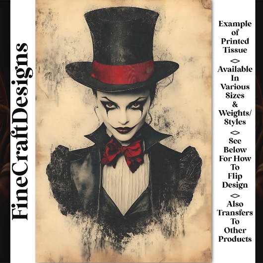 Papier Mousseline Carnaval Noir Figure, Maquillage Visage CG1 Découp