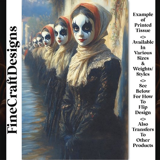 Papier Mousseline Carnaval Noir peint Acteurs visage BJ9 Découpage