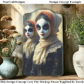 Papier Mousseline Carnaval Noir peint Acteurs visage BJ9 Découpage