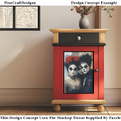 Papier Mousseline Carnaval Noir Victorian Mime Acteurs BJ8 Decoupage