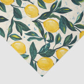 Papier Mousseline Carnet spiral à motifs de citron jaune vif (Détail)