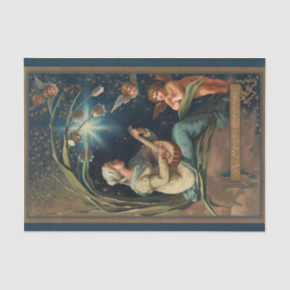 Papier Mousseline Caroler de Noël Art Nouveau et Cherub