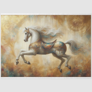 Papier Mousseline Carousel Cheval Gothique Panche à vapeur Découpage
