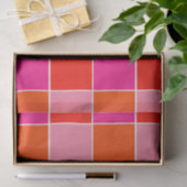 Papier Mousseline Carré rose et orange (Cadeau)