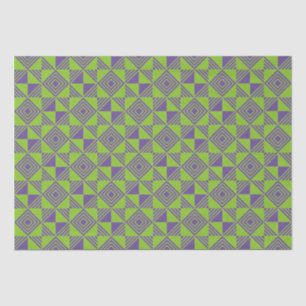Papier Mousseline Carré triangle géométrique vert violet Motif