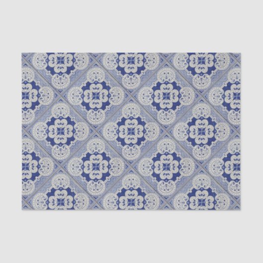 Papier Mousseline Carreau de céramique de bleu de cobalt (Recto)
