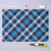 Papier Mousseline Carreaux Bleus  (Artisanat)