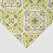 Papier Mousseline Carreaux de fleurs en vert (Détail)