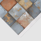 Papier Mousseline Carreaux de mosaïque Patina rouille patinée H6 Déc (Détail)