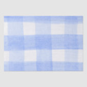 Papier Mousseline Carreaux Gingham Bleu Blanc (Recto)