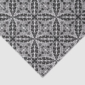 Papier Mousseline Carreaux marocains - noir et blanc (Détail)