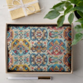 Papier Mousseline Carreaux mexicains colorés (Cadeau)