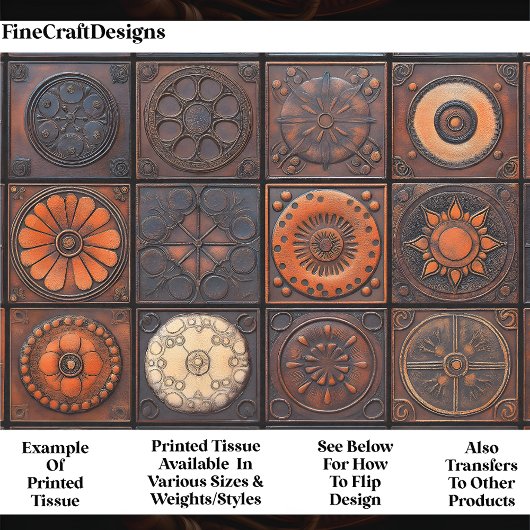 Papier Mousseline Carreaux mixtes - Couleurs de Terre texturées Déco