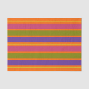 Papier Mousseline Carreaux orange, jaune, rouge, vert et violet