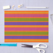 Papier Mousseline Carreaux orange, jaune, rouge, vert et violet (Artisanat)